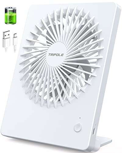 TriPole Desk Fan Silent, 3 Speeds USB Fan 2000mAh Rechargeable Battery With Voucher By Tri FBA
