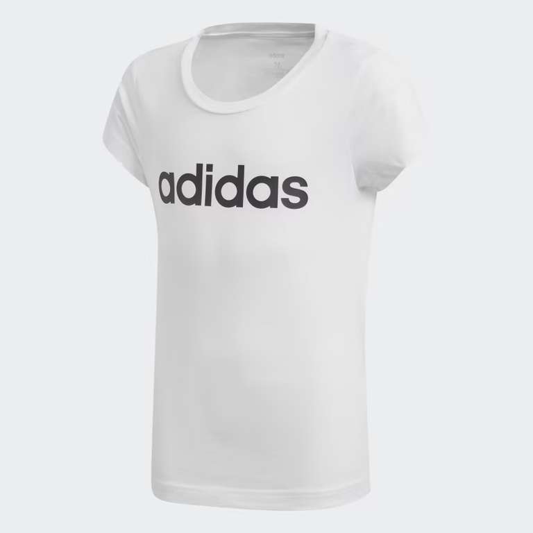 2 x Adidas Girls 100% Cotton Logo T-shirts (Checkout Price / Sizes 4-14 Years) - Free Delivery for Members