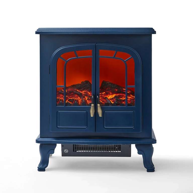 Warmlite Traditional 2kW Matt Midnight Blue Cast Iron Effect Electric Stove - £50 with click & collect @ B&Q