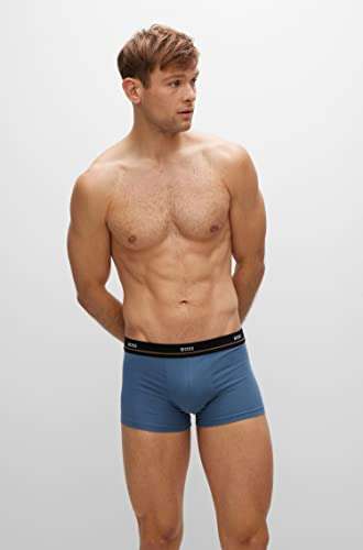 BOSS Mens Trunk Essential Five-Pack of Logo-Waistband Trunks in Stretch Cotton - Small £16.87 / XXL £17.32 with vouchers @ Amazon