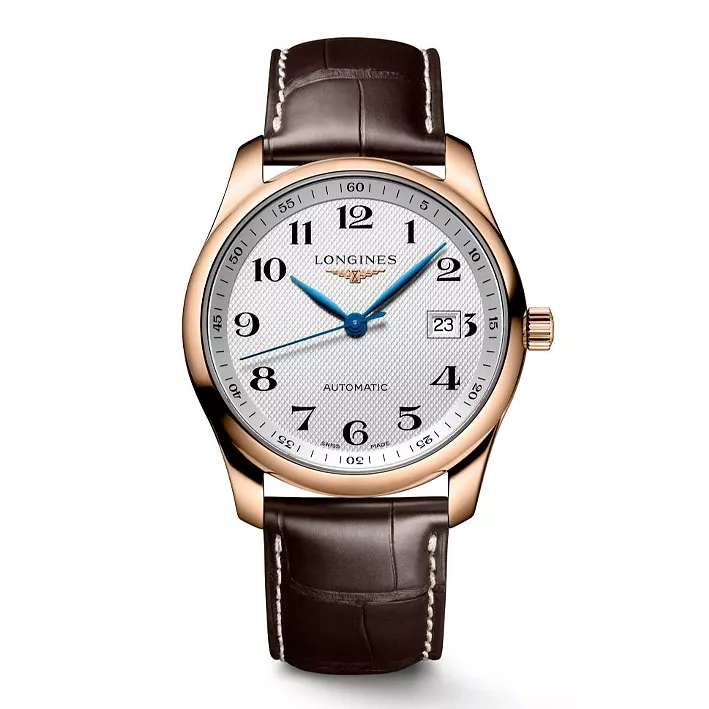 Brown Leather Strap Watch (18K Gold 