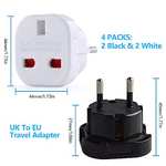 6Pcs EU Travel Adaptor, UK to European Plug Adapter, Europe Converter Type C E F - Sold by Omivine-UK FBA