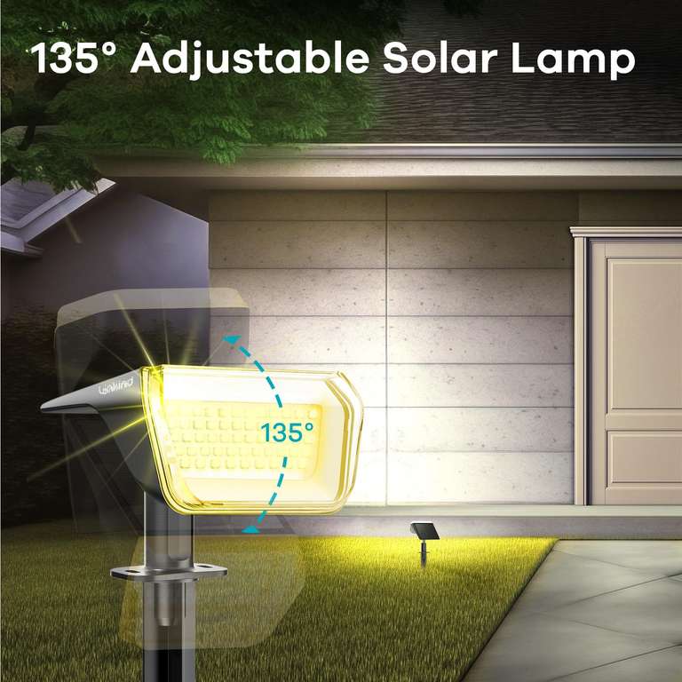3 pack Linkind Solar Garden Spotlights,Dusk-to-Dawn 3000K with voucher and checkout discount, LINKIND-EU FBA