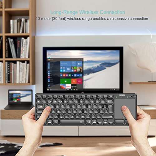 Arteck Rechargeable Backlit Bluetooth Keyboard with Touchpad. Compatibility: Android, Apple, and PC - £26.34 Sent by Amazon. Sold by Arteck.