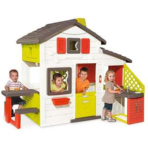 Smoby Kids Customisable Friends Playhouse With Kitchen (2.1M TALL),Green, Red, Grey