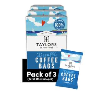 Taylors Decaff Coffee Bags (Pack of 3, total of 30 Coffee Bags) - £5.40 S&S