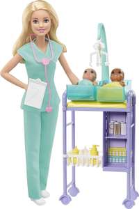 Barbie Baby Doctor Playset with Blonde Doll, 2 Infant Dolls, Exam Table and Accessories