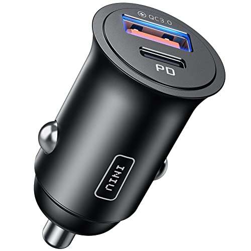 INIU Car Charger, USB C Car Charger Total 60W [USB C 30W+USB A 30W] PD3.0 5A Fast Charge with voucher - sold Topstar GetIHU FBA