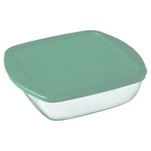 Pyrex Cook & store Light Green Square Storage Dish 2.2L / Pyrex Cook & store Peacock Blue Rectangle Storage Dish 2.5L - Clubcard Price