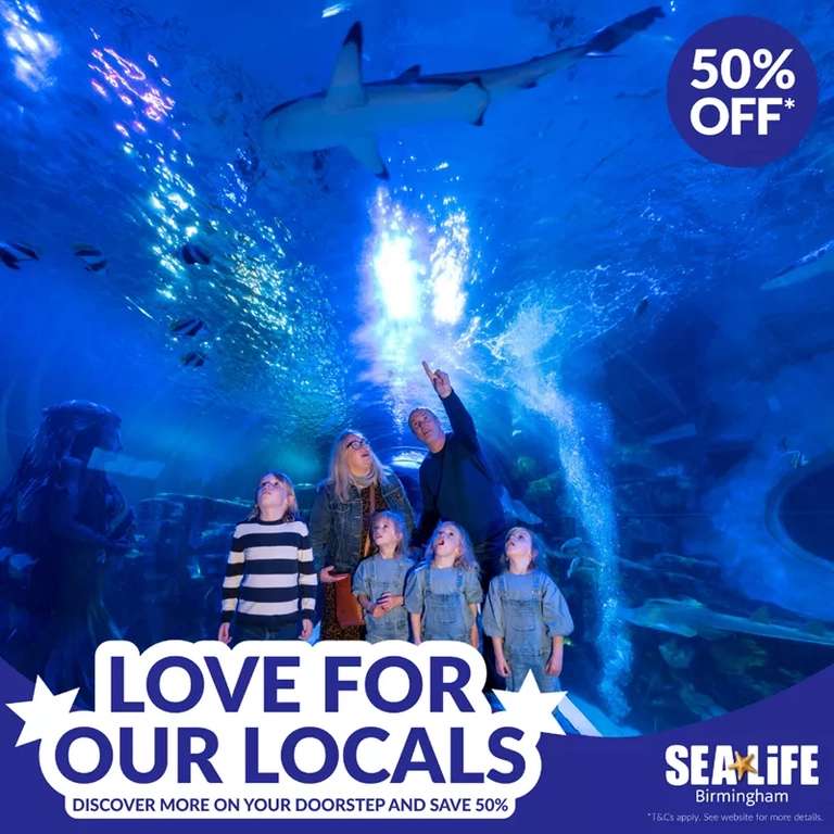 50% off Midlands Attractions for locals with a B or CV postcode - Birmingham