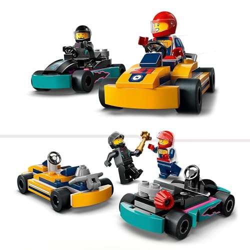 LEGO City Go-Karts Racing Vehicle Toy Playset - Race Car Toys with 2 Driver Minifigures 60400