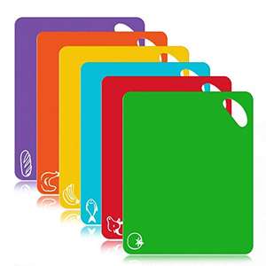 6 PC Plastic Chopping Board Set with Food Icons - £8.49 sold by Fushi Electronic Commerce FB Amazon