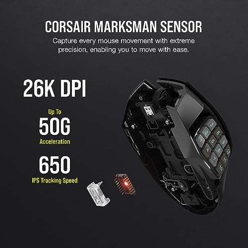 Corsair Scimitar Elite RGB Wireless MMO Gaming Mouse