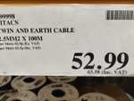 100m 2.5 Twin and earth cable instore Edinburgh