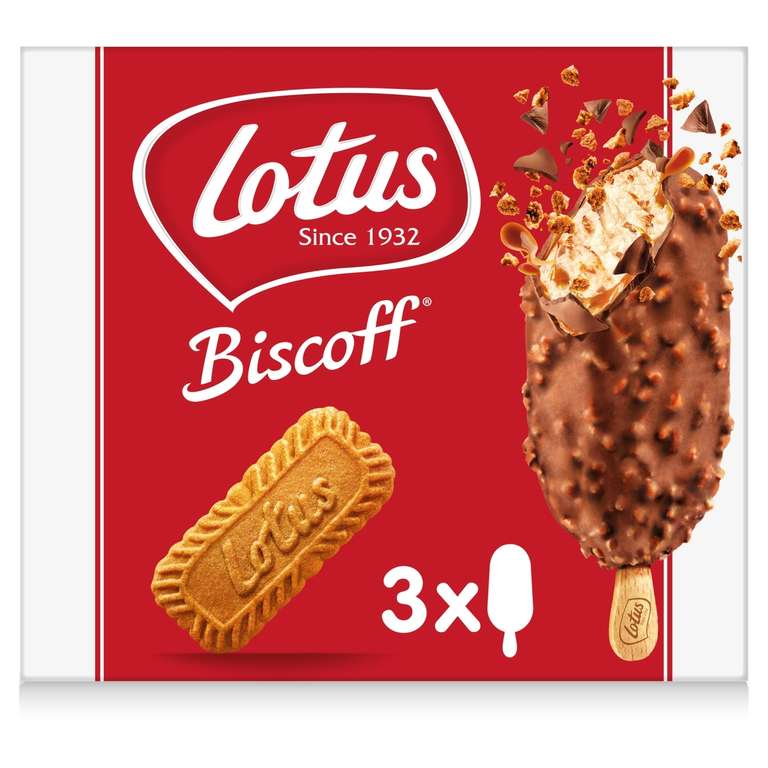 Lotus Biscoff Ice Cream Sticks 3 x 90ml