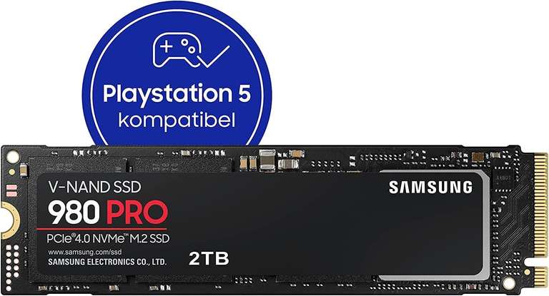 Samsung 980 PRO M.2 NVMe SSD 2 TB, PCIe 4.0 Internal Solid State Drive SSD £160.33 @ Amazon