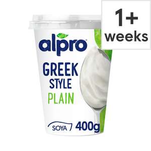 Alpro Greek Style Plain Yogurt Alternative 400G £1.25 (Clubcard Price) @ Tesco