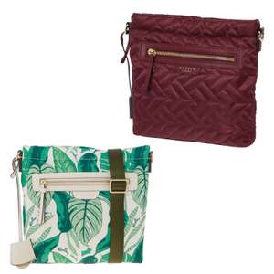 Radley Green Floral Cross Body Bag or Burgundy Quilted Crossbody Bag £39.99 + £1.99 Click and Collect @ TK-Maxx