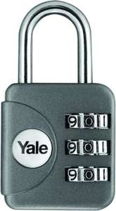 Yale YP1/28/121/1G Combination Travel Padlock, Grey, 28mm, pack of 1, suitable for travel bags and luggage £2.50 @ Amazon
