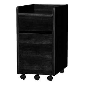 Iris Ohyama, Cabinet with Locking Wheels /Drawer Rolling Wood File/Desk with shelves and wheels (black oak) - £19.95 @ Amazon