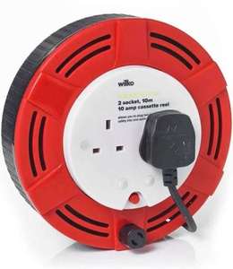 Wilko 10 Amp 10m 2 Socket Cassette Reel - £8 with click & collect (At Selected Stores) @ Wilko