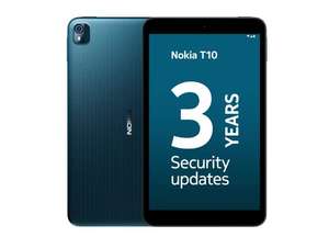 Nokia T10 Android 12 4G Tablet with 8” HD display, 3GB/32GB Storage, 8MP rear camera and 2MP front camera dual speakers– Ocean Blue