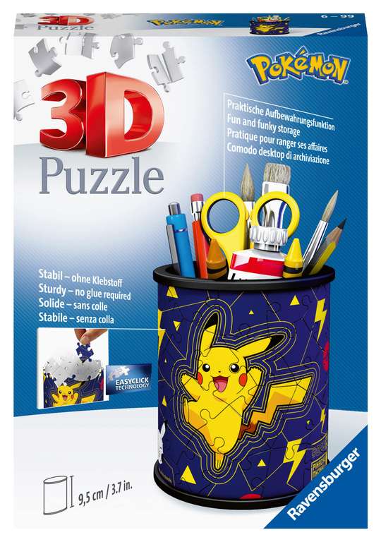 Ravensburger Pokemon 3D Jigsaw Puzzle for Kids Age 6 Years Up - 54 Pieces - Pencil Pot - No Glue Required - Gifts for Children