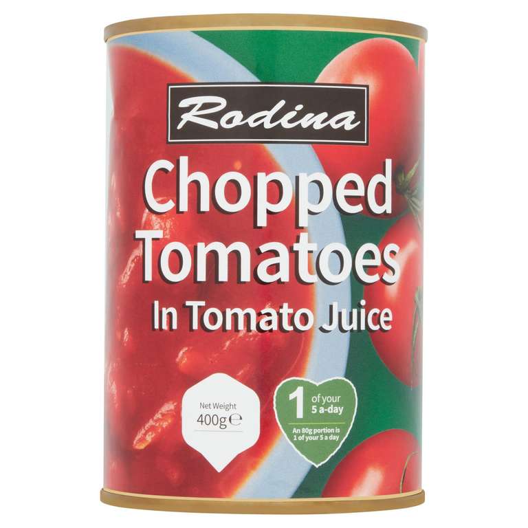 Rodina Chopped Tomatoes in Tomato Juice 400g (12-£3 25p each)