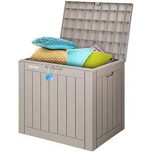 VEVOR Deck Box, 31 Gallon Outdoor Storage Box, 22.1" x 17.1" x 20.9", Waterproof PP Deckbox with Aluminum Alloy Padlock within 2-3 months
