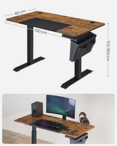 SONGMICS Electric Standing Desk, Height Adjustable Desk, 60 x 120 with voucher dispatched and sold by SONGMICS HOME UK