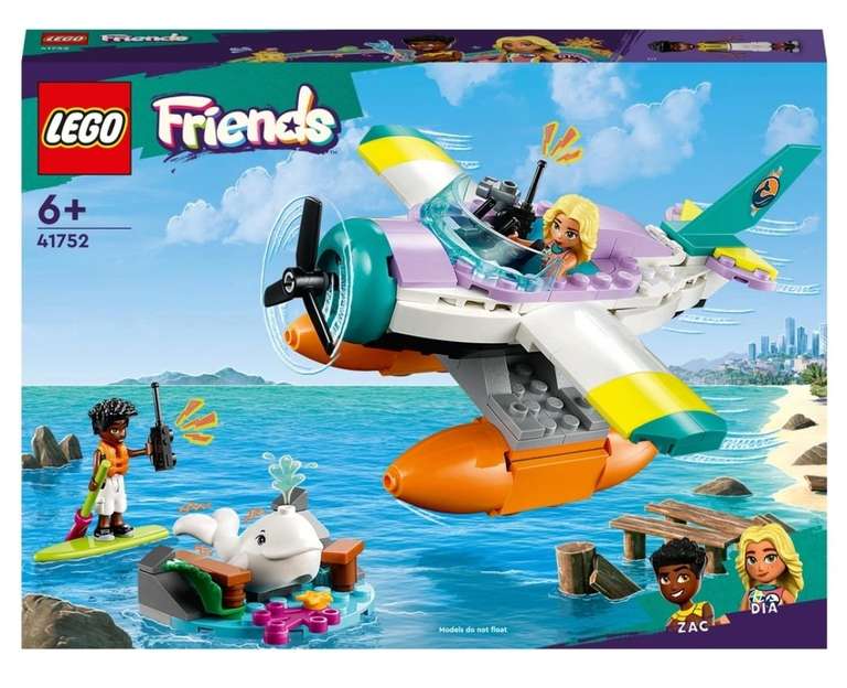LEGO Friends 41752 Sea Rescue Plane Toy with Whale Figure (online/store) free C&C