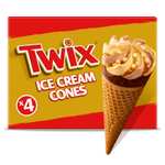 Mars / Twix Ice Cream Cones 4 x 100ml - £2.75 @ Iceland