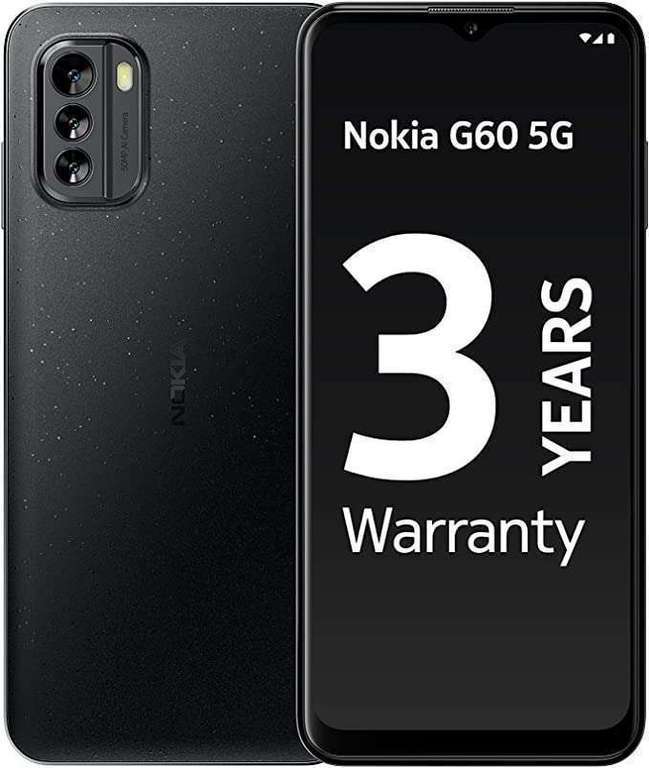 Nokia G60 5G Mobile Phone, 120Hz display, 4GB RAM 64GB 3 OS upgrades, 50MP Snapdragon 695 - £152.15 With Code (£169.15 For 128GB) @ Nokia UK