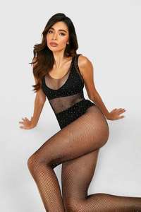 Diamante Bodystocking Now just £7 with Free Delivery Code Sold & delivered by boohoo @ Debenhams