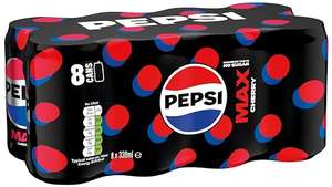 Pepsi Max Cherry No Sugar Cola Cans 8 x 330ml £3.38/£2.44 with voucher and SS