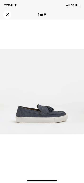 River Island Mens Loafers Blue Tassel Cupsole Round Toe Slip On Casual Shoes £10 @ River Island eBay