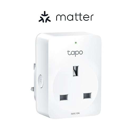 Tapo P110M Energy Monitoring Mini Smart Plug, Matter Compatible, Apple HomeKit, Google Home, Amazon Alexa
