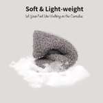 Women's Fuzzy Curly Fur Memory Foam Loafer Slippers + Polar Fleece Lining grey, sold by HomeTop Direct/FBA
