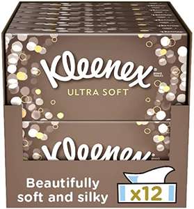 Kleenex Ultra Soft Facial Tissues - Pack of 12 Tissue Boxes - £17.94 / £16.15 Subscribe & Save + 20% Voucher on 1st S&S @ Amazon