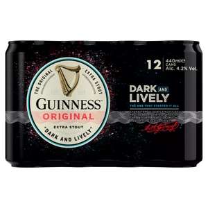 Guinness Original Stout Beer 12x 440ml Cans - £10 @ Asda