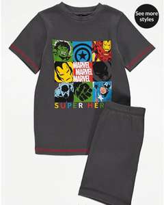 Kids Marvel Grey Super Hero Short Pyjamas £6 + Free Collection @ George (Asda)