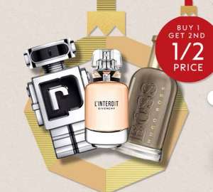 Buy 1 Get Second 1/2 Price on Fragrance Online Only Free Click and Collect on £15 Spend @ Boots