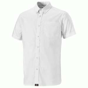 Dickies White Work Shirt Cotton Oxford Short Sleeve Mens Smart Button Down - £10.16 With Voucher @ dealofthedayuk / eBay