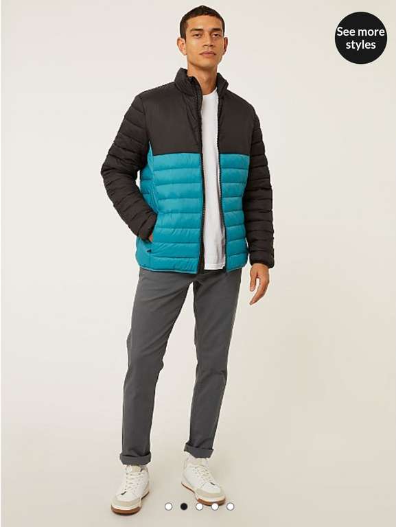 Blue Colour Block Lightweight Padded Coat Size L £11.50 + Free Click and Collect @ Asda, George