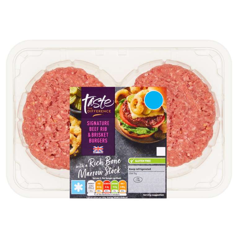Signature Beef Rib & Brisket Burgers, Taste the Difference 340g (Nectar Price)