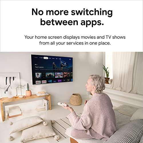 Chromecast with Google TV (HD) Snow – £24.99 @ Amazon