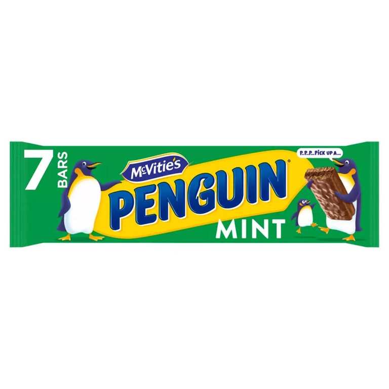 McVitie's Penguin Mint Biscuit Bars, 172 g - 7 Bars Per Pack - (95p S&S)