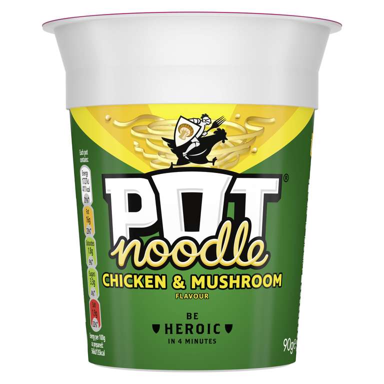Chicken & Mushroom Pot Noodle 12x 90g / £7.30 / £6.53 S&S