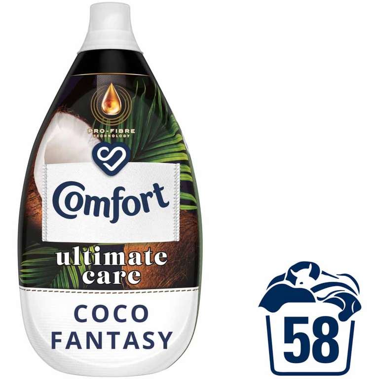 Comfort Coconut Ultimate Care Fabric Conditioner 58 Washes 870ml £2.50 free Click & Collect @ Wilko