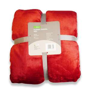 Homebase Truro - Flannel Sherpa Red Throw £5 with free click & collect @ Homebase